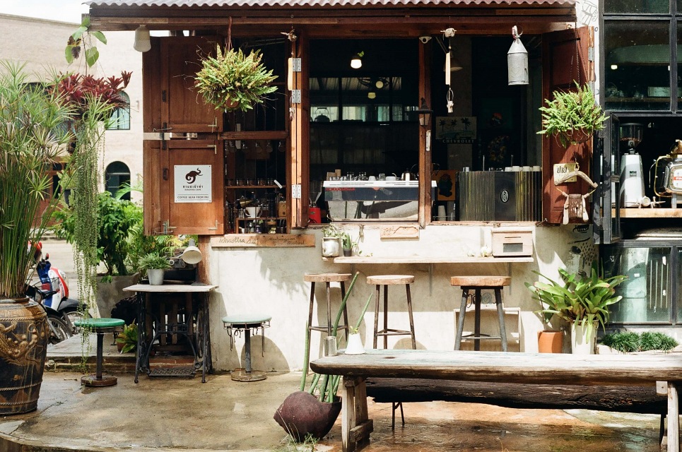 outdoor patio of a cafe